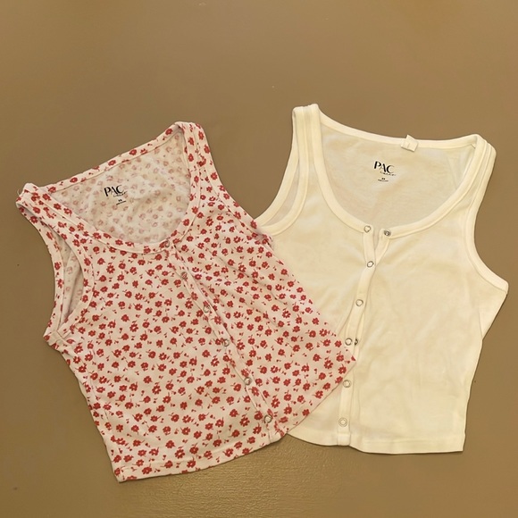 PAC Sun Tank Tops XS White and Red Floral - Picture 1 of 7